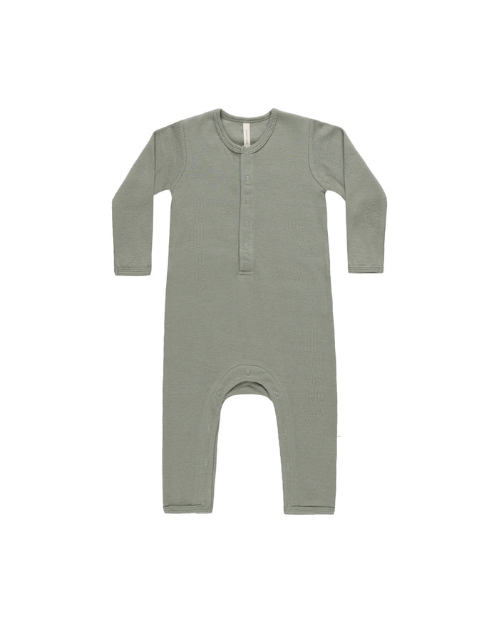 Basil Ribbed Baby Jumpsuit