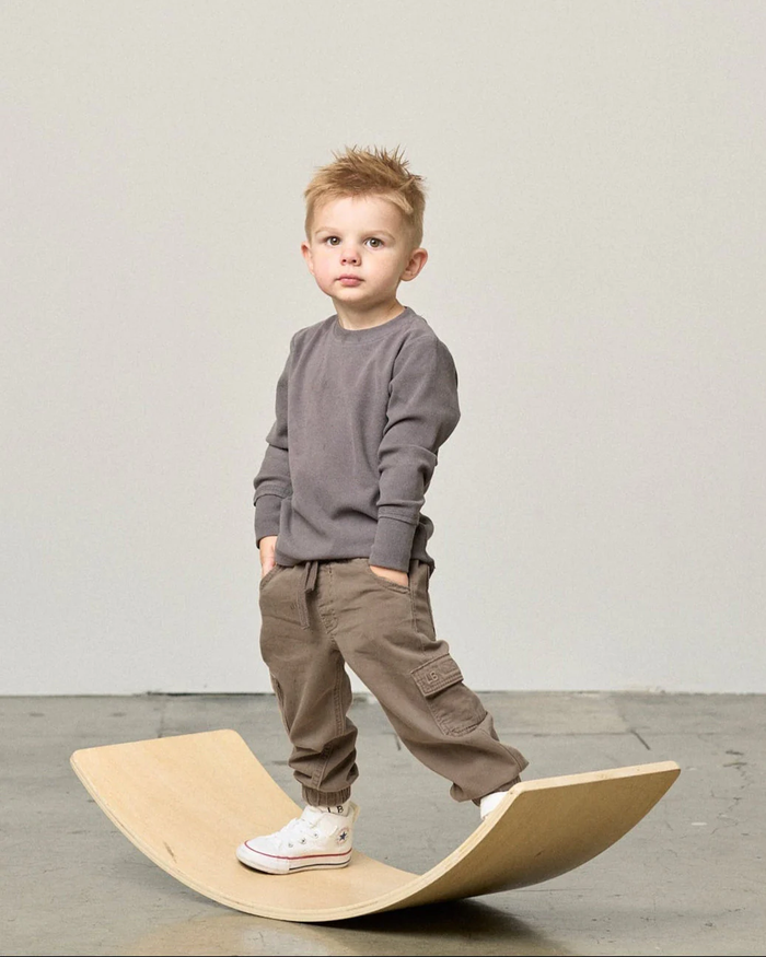 Mushroom Cotton Twill Cargo Jogger