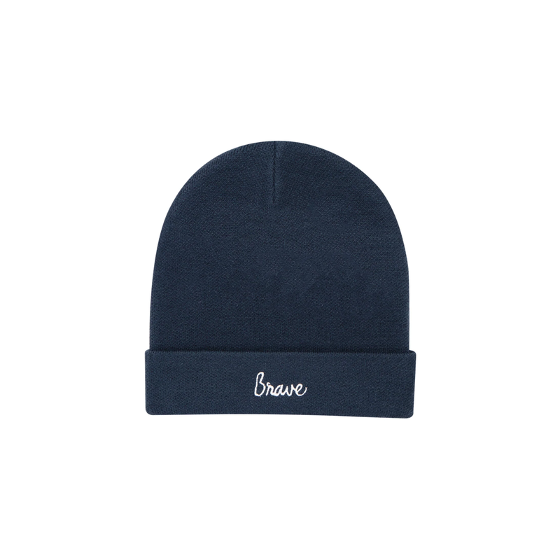 Navy Bamboo Knit Beanie