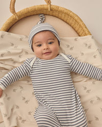 Ocean Stripe Knotted Baby Gown Set