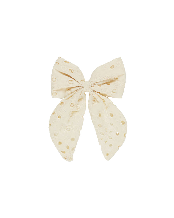 Natural Oversized Eyelet Bow