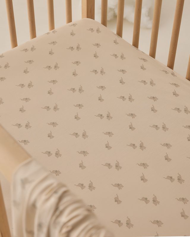 Elephants Bamboo Crib Sheet