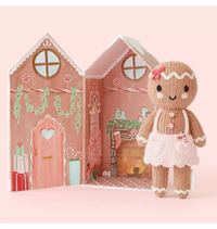 Tiny Gingerbread Sugarplum Knitted Doll