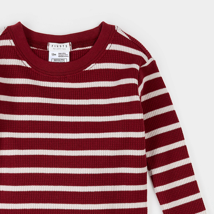 Scarlet Striped Thermal Pajama Set