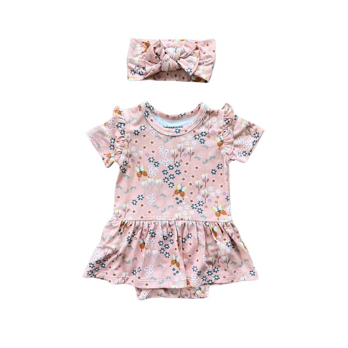 Butterfly Garden Bamboo Bodysuit Dress