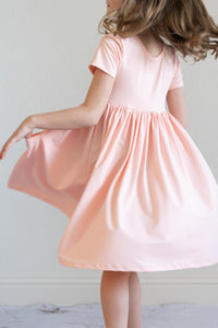 Peach Pocket Twirl Dress