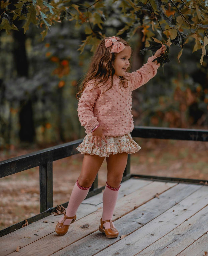 Blush + Mauve Lace Top Knee Highs
