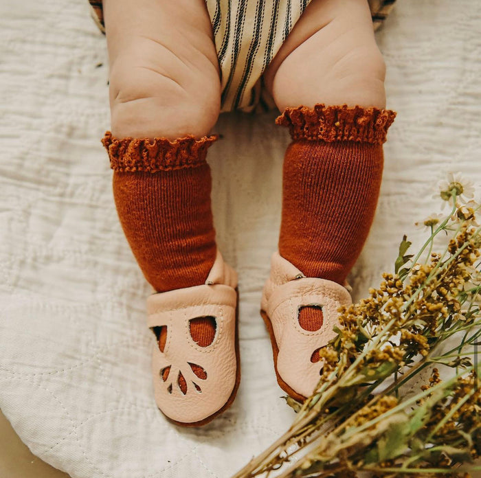 Rust Lace Top Knee Highs