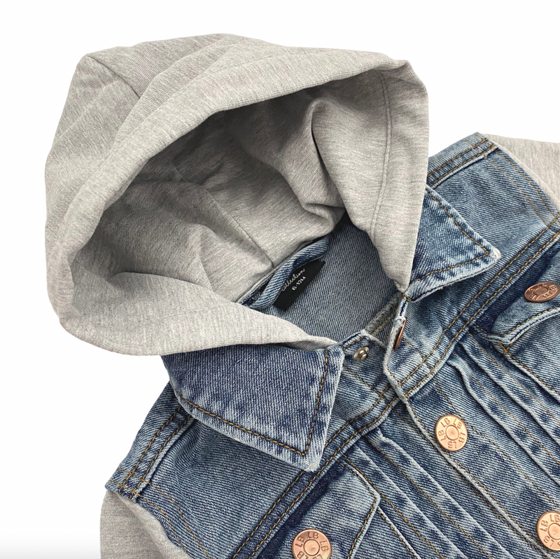 Hooded Denim Jacket Grey Pen Nash Co