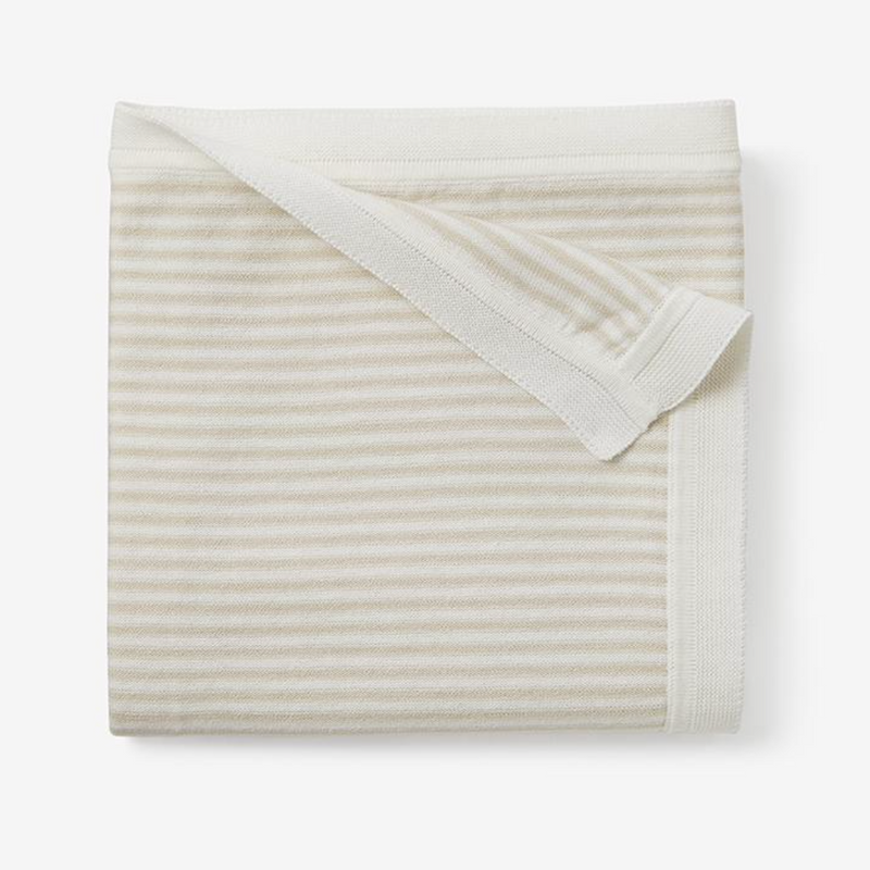 Wheat Mini Stripe Knitted Blanket
