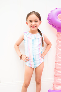 Watercolor Stripe Lorelai Swimsuit