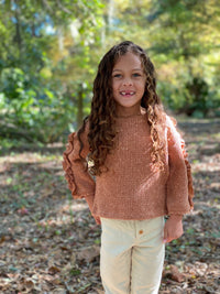 Ruffle Sleeve Sweater - Pumpkin