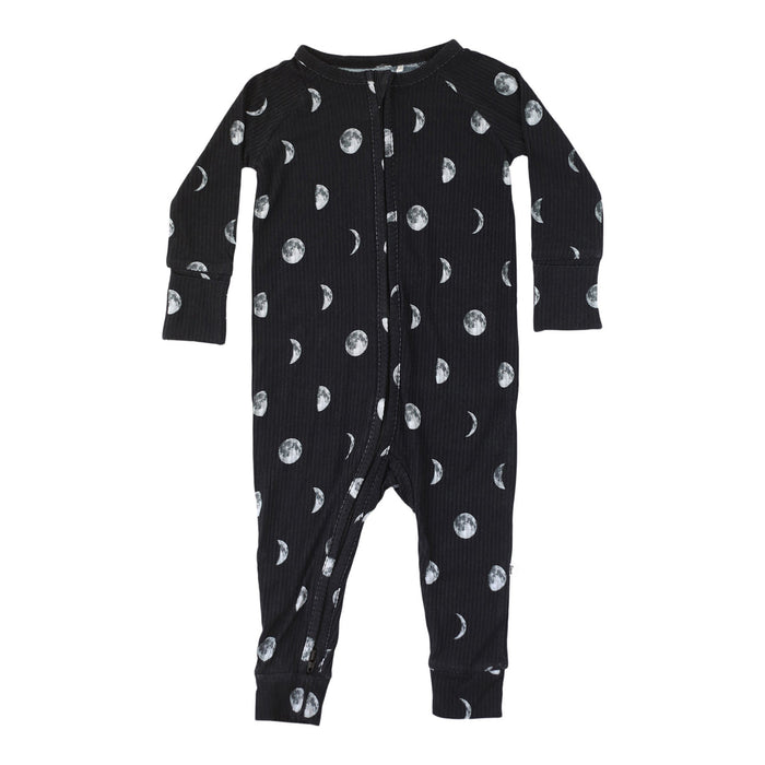 Moon Phases Ribbed Zip Romper