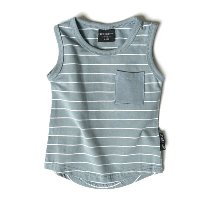 Stripe Pocket Tank - Waves