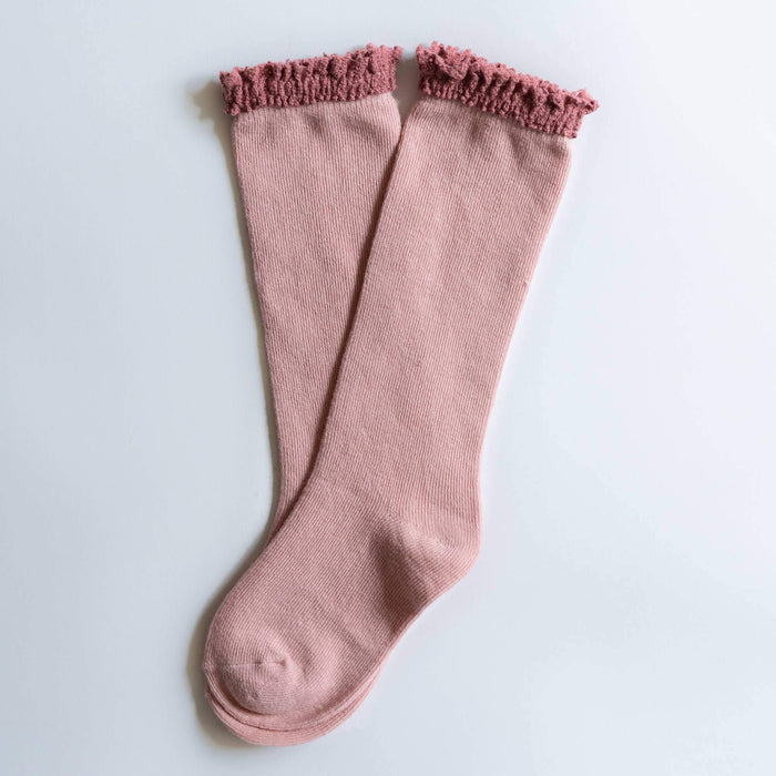 Blush + Mauve Lace Top Knee Highs