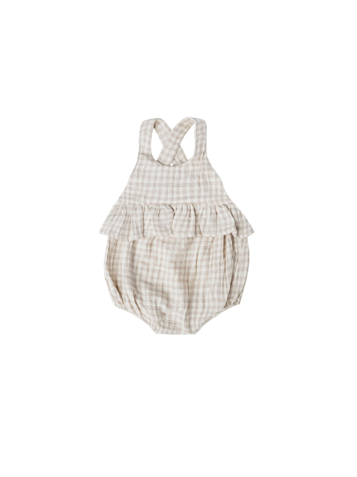 Silver Gingham Penny Romper