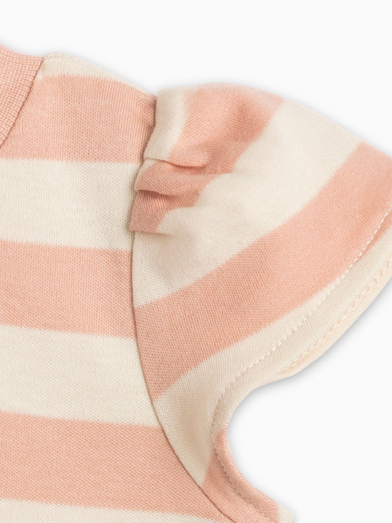 Petal Sleeve Tee - Blush Stripe