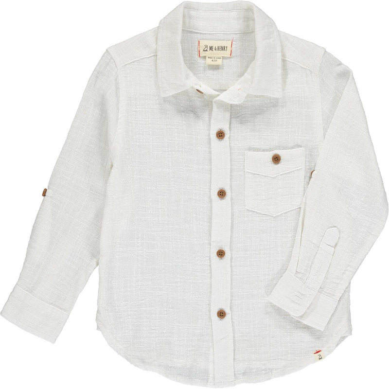 White Button-up Pocket Shirt