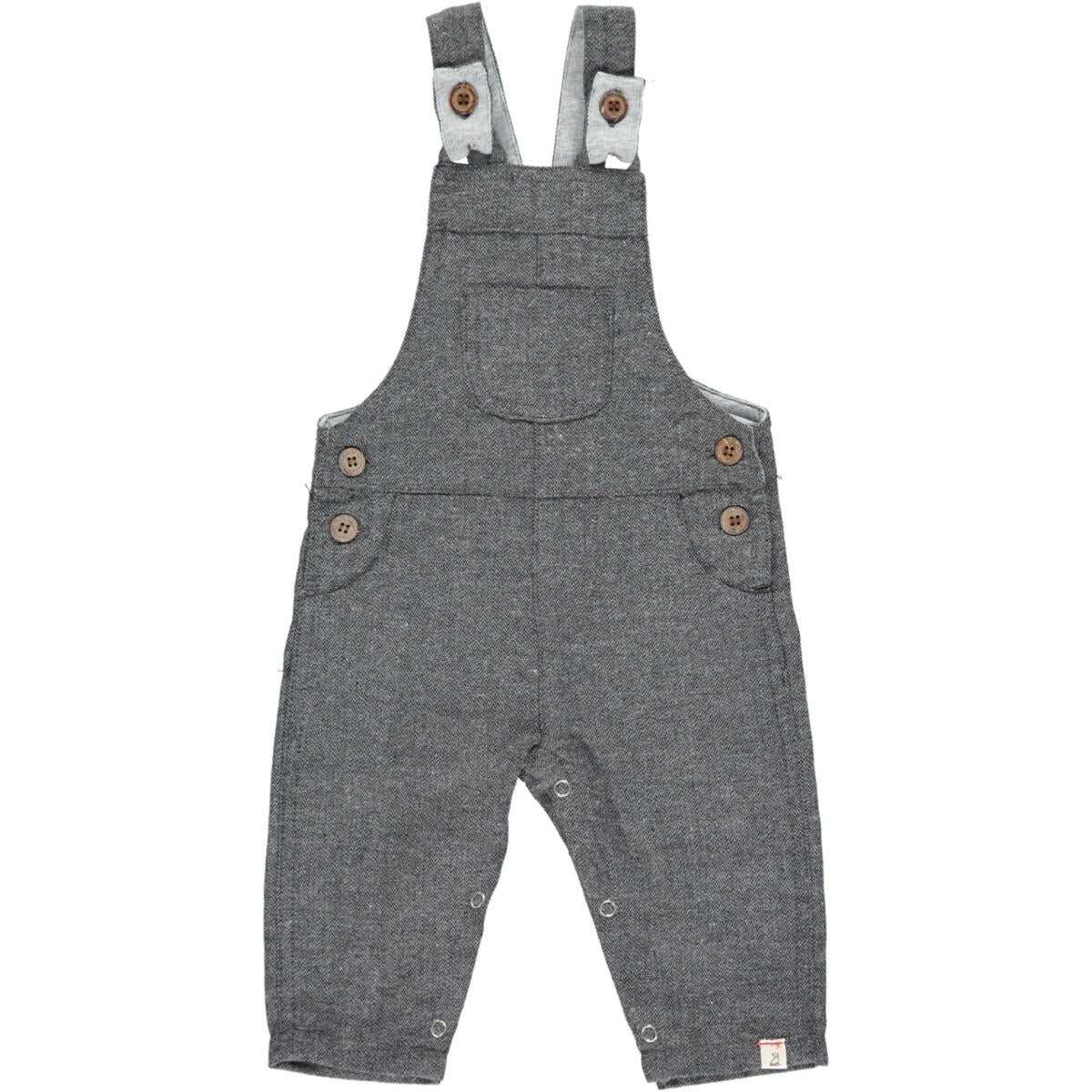 Woven Wool Overalls - Black